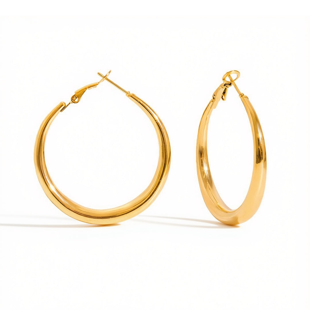 Gold Nova 40mm Hoop Earrings