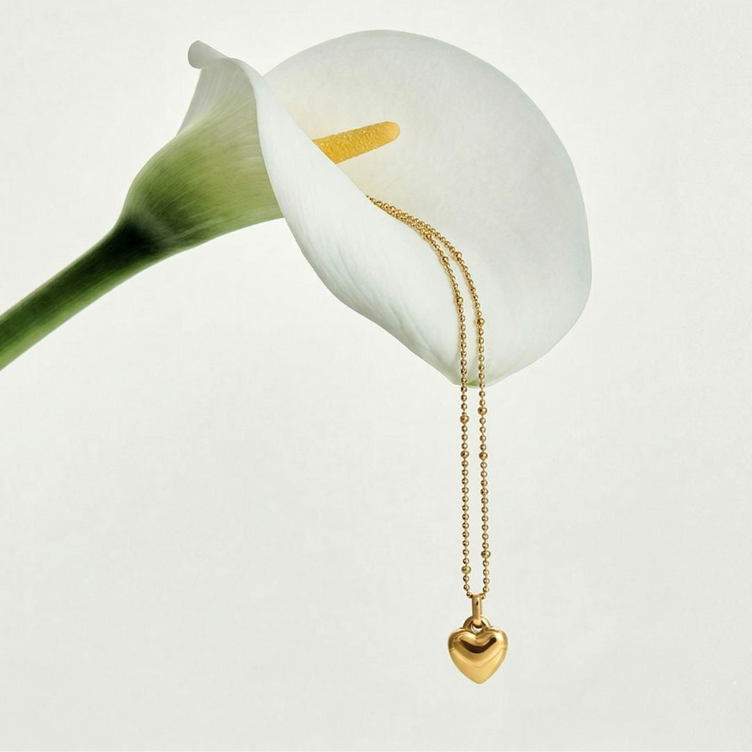 Gold Petite Puffy Heart Charm