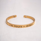 Gold Custom Engraved Bangle