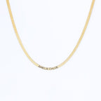 Gold Herringbone Engraved Name Necklace