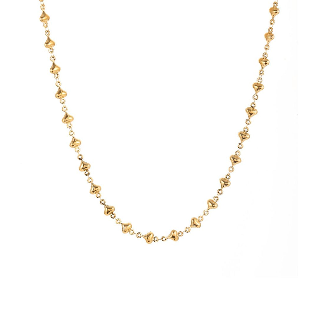 Gold Amour Hearts Chain Necklace