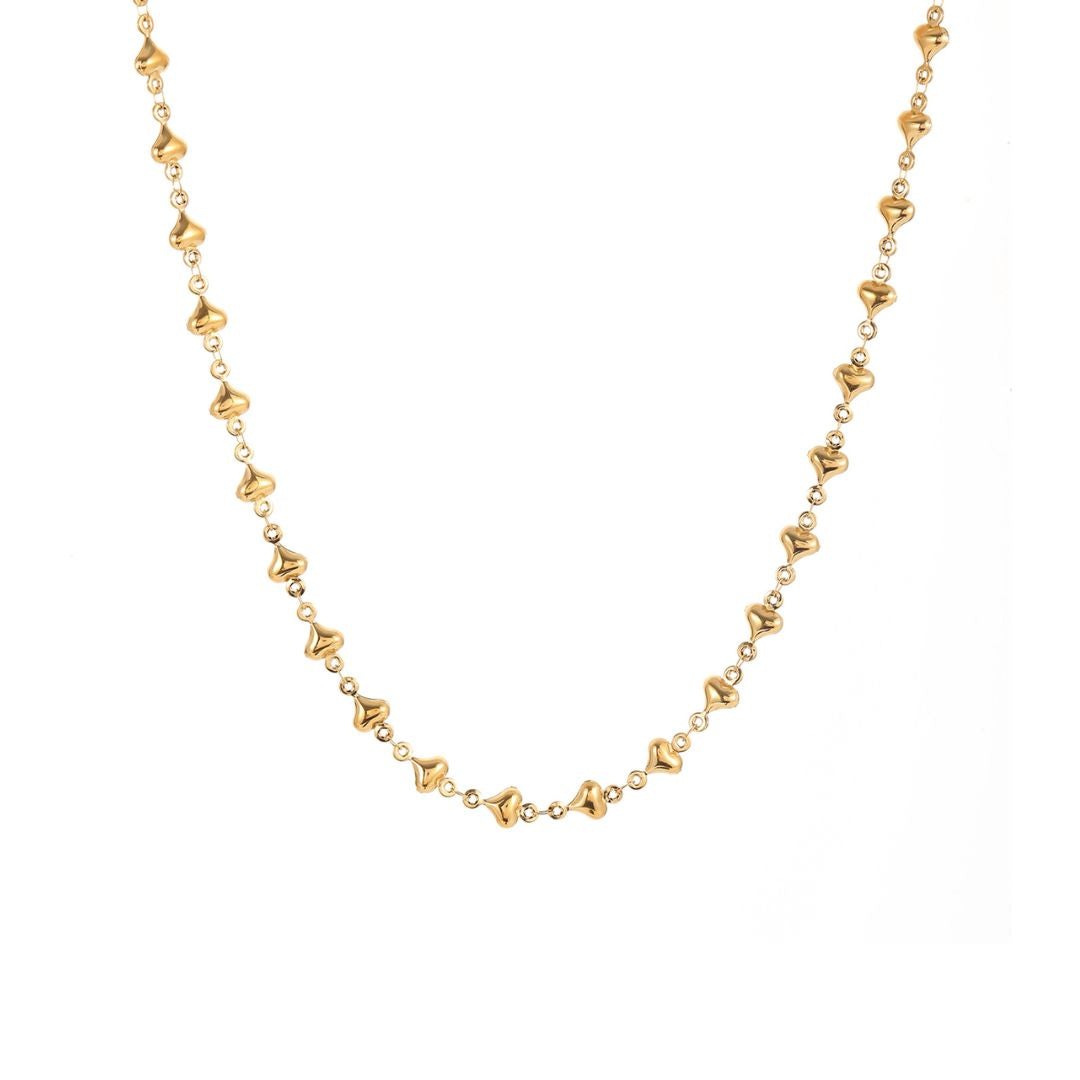 Gold Amour Hearts Chain Necklace