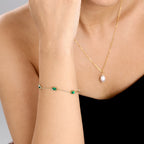 Gold Nadine Emerald Bracelet