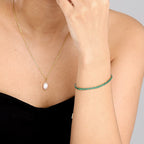 Gold Emerald Tennis Bracelet