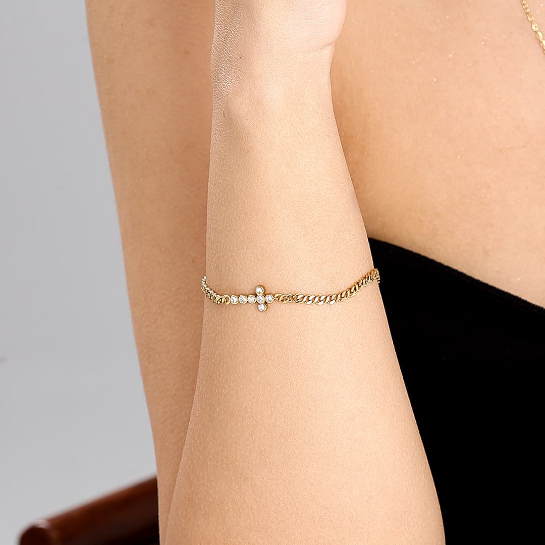 Gold Cross Bracelet