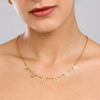 Gold Isabella Letter Name Necklace
