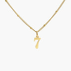 JUNE ELLE gold lucky number charm number 7 on sphere chain front view on white background, customizable 0–9
