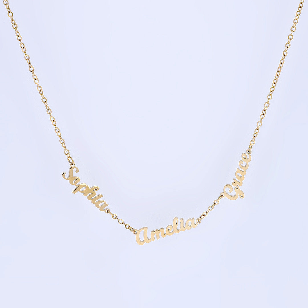 Gold Dainty Custom Multi Name Necklace