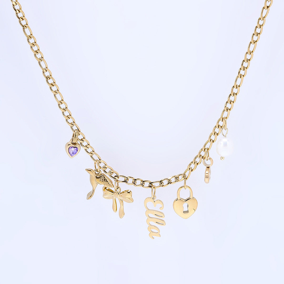 Gold Custom Charm Necklace