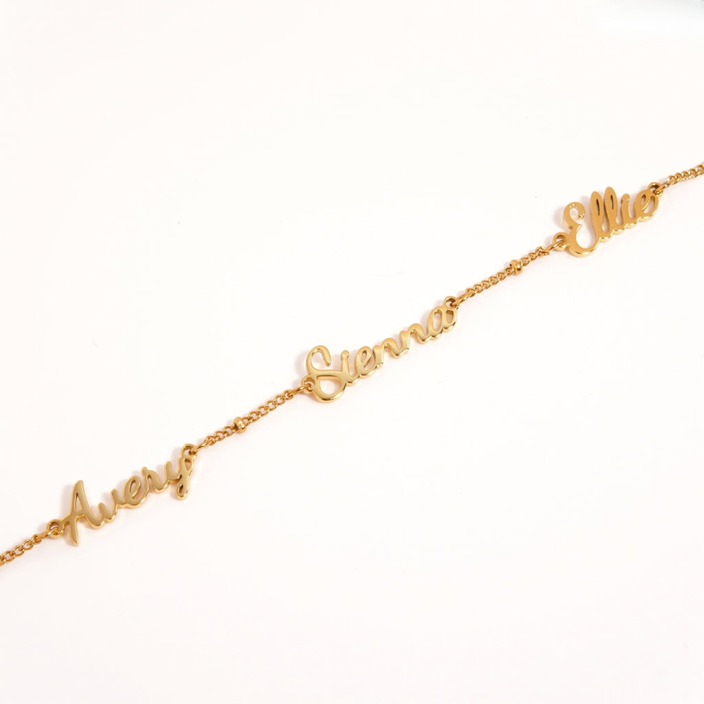 Gold Script Name Bracelet