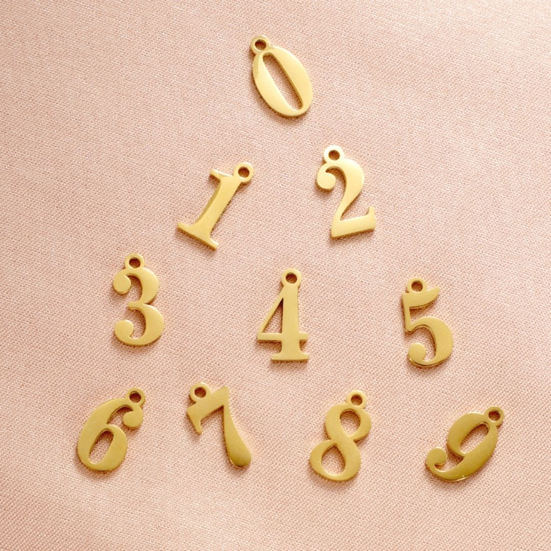 Gold Lucky Number Charm