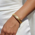 Gold Orchid Bloom Cuff Bangle