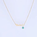 Gold Birthstone Name Necklace