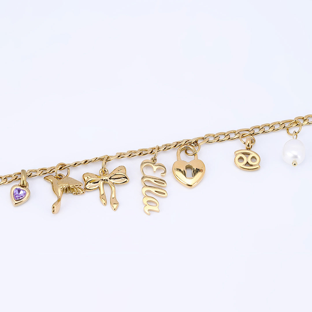 Gold Custom Charm Necklace