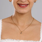 Gold Heart Birthstone Necklace