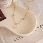 Gold Lucky Clover Necklace