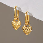 Gold Amour Heart Hoop Earrings