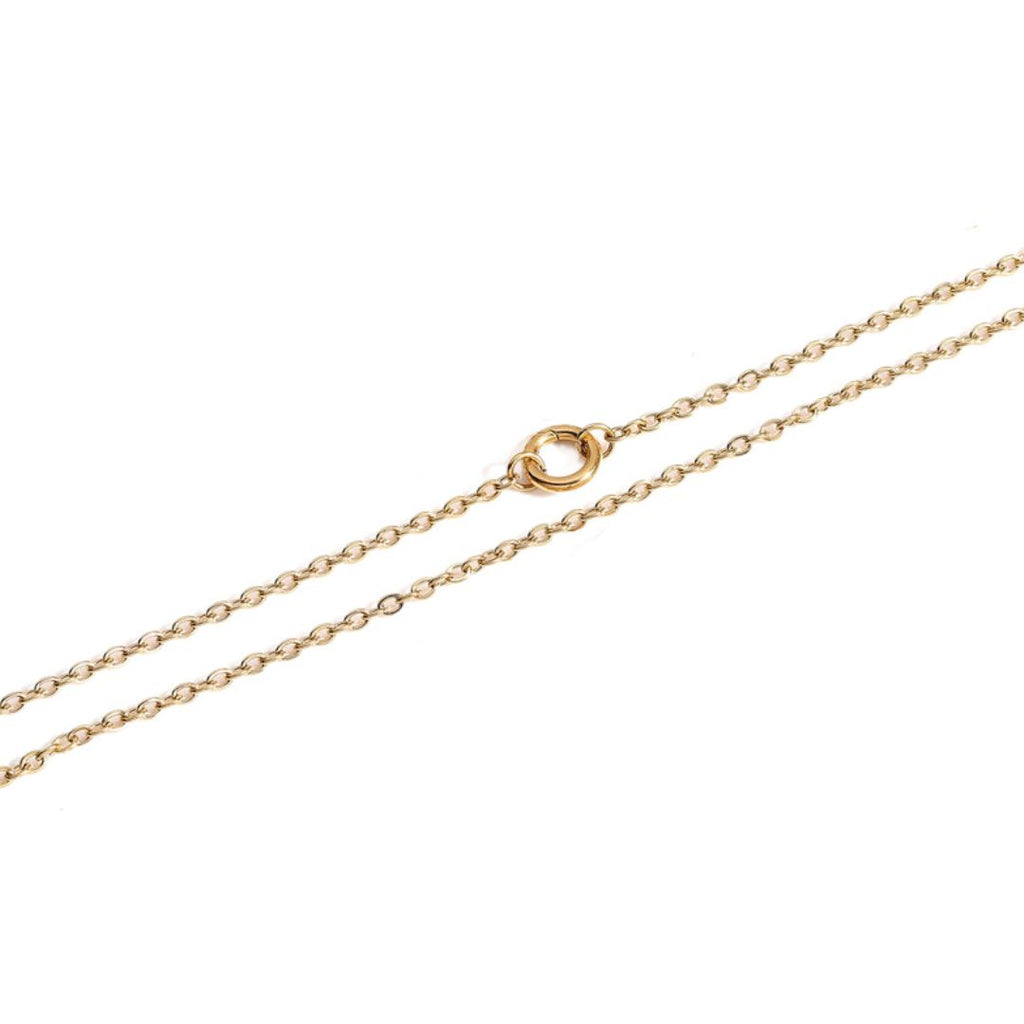 Gold Cable Charm Collector Chain Necklace