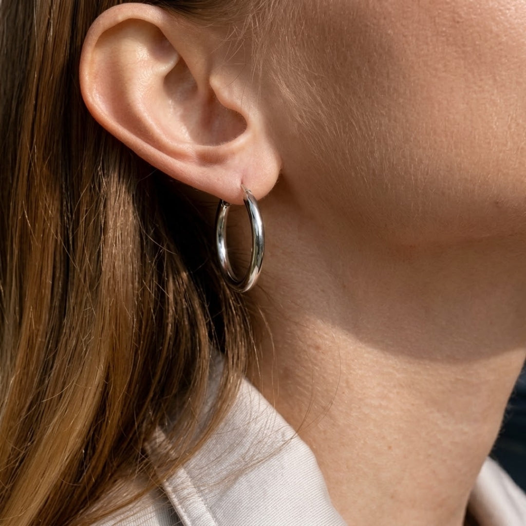 Gold Nova 40mm Hoop Earrings