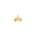 JUNE ELLE 18K gold plated 316L stainless steel puffy bow pendant on a white background, standalone charm only.