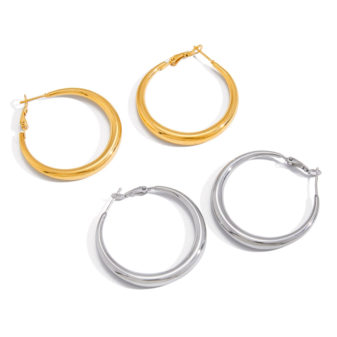 Gold Nova 40mm Hoop Earrings