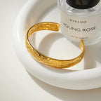Gold Orchid Bloom Cuff Bangle