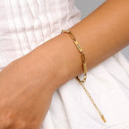 Gold Engraved Tag Name Bracelet