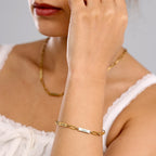 Gold Engraved Tag Name Bracelet