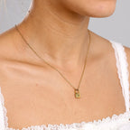 Gold Initial Lock Necklace