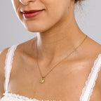 Gold Initial Lock Necklace