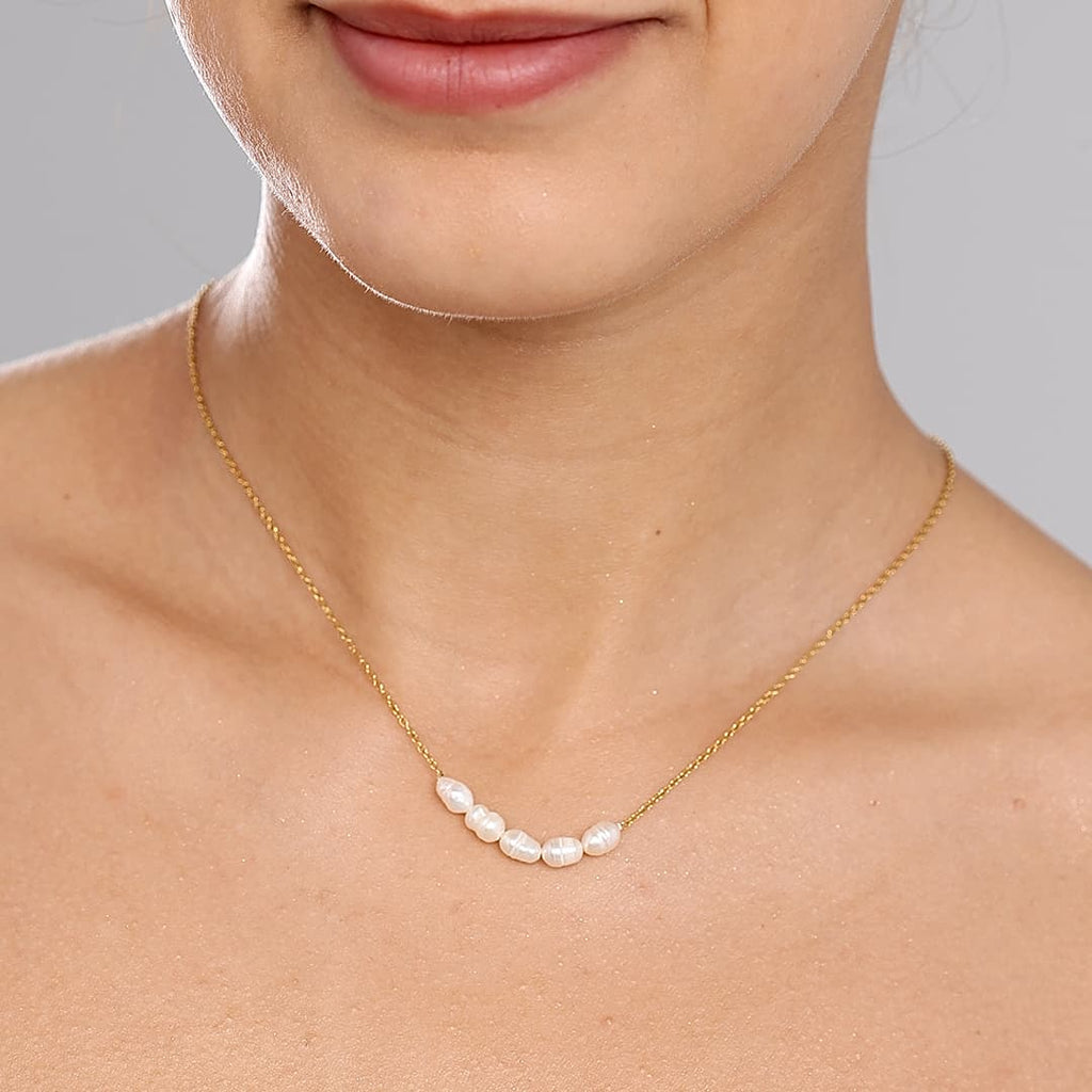 Gold Freshwater Pearl Necklace