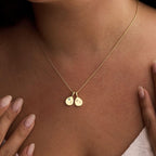 Gold Personalized Initial Birthstone Necklace