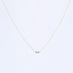 Gold Baguette Birthstone Necklace