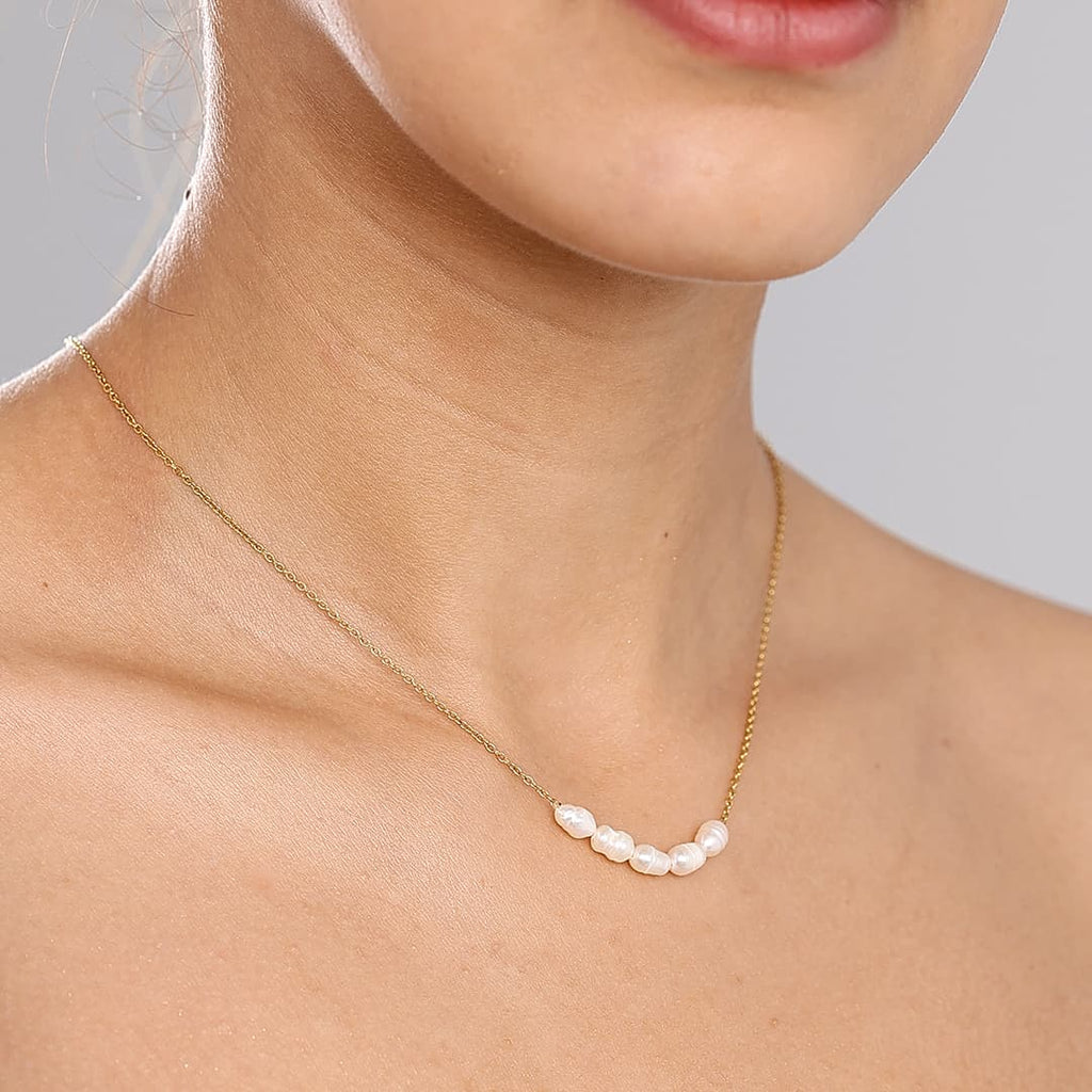 Gold Freshwater Pearl Necklace