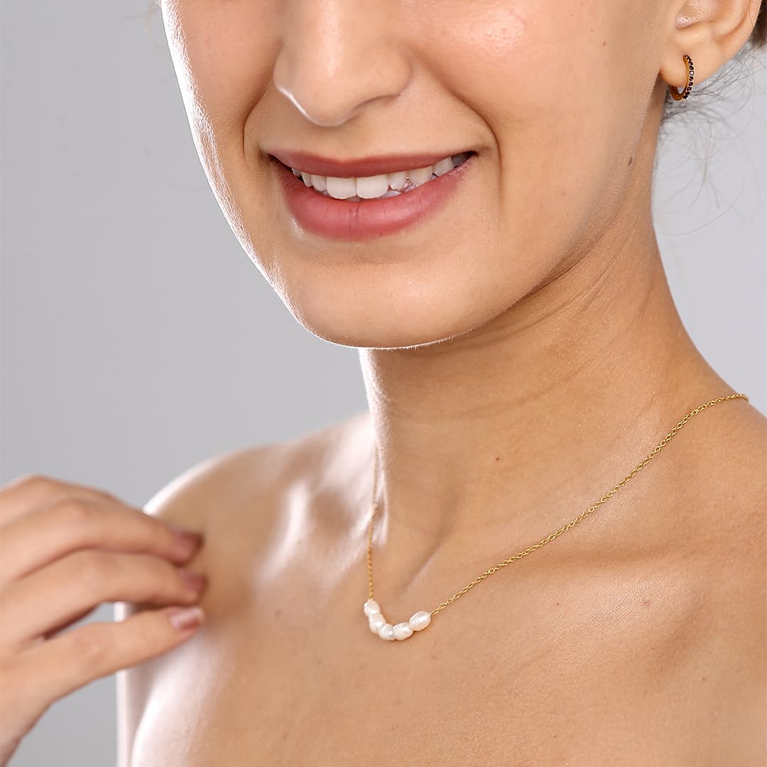 Gold Freshwater Pearl Necklace