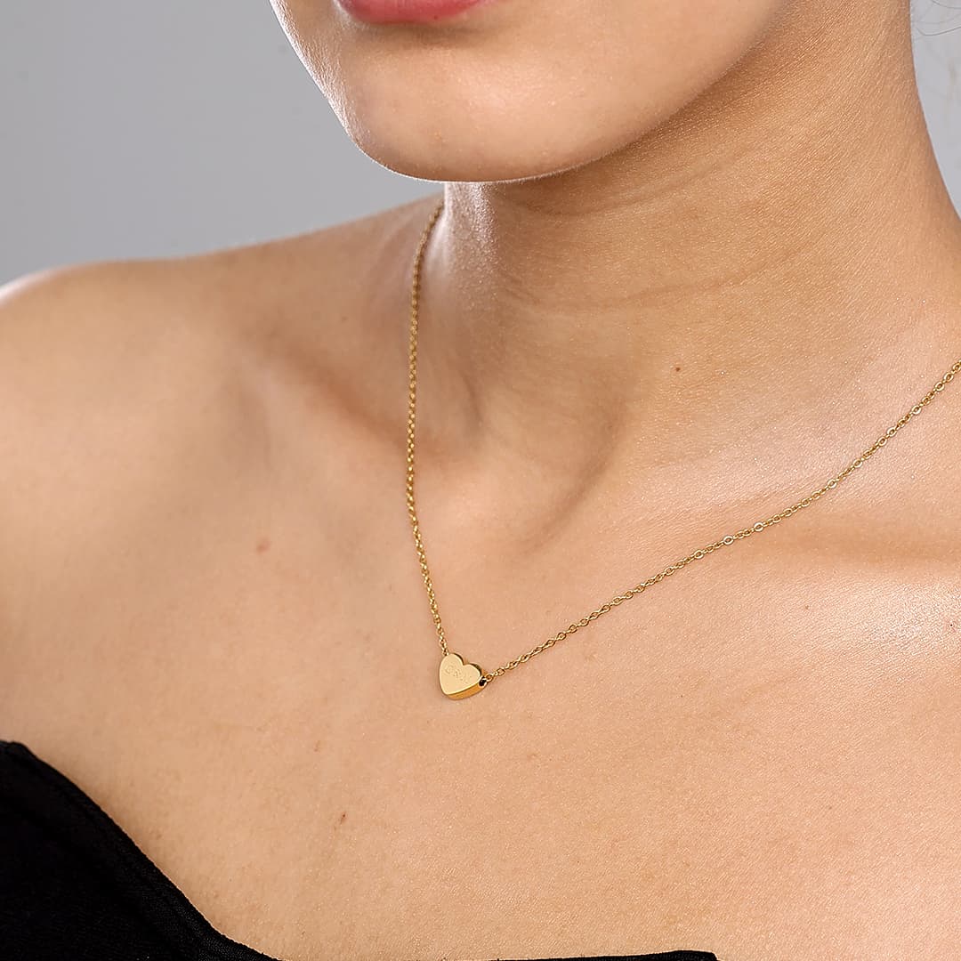 Gold Custom Heart Necklace