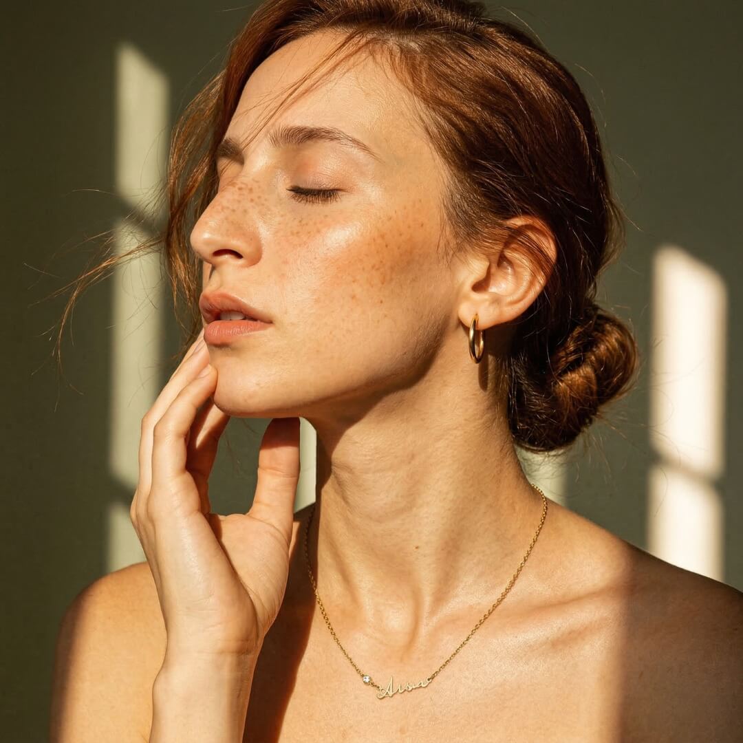 Gold Stella Birthstone Name Necklace