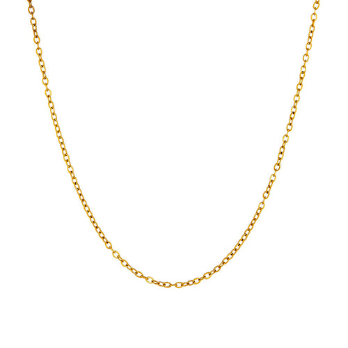 JUNE ELLE gold cable chain necklace front view on white background