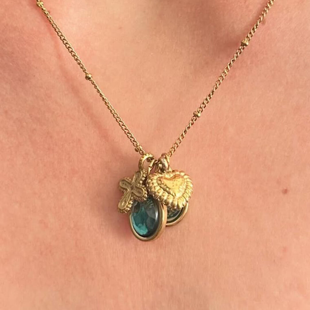 Gold Oval Birthstone Necklace