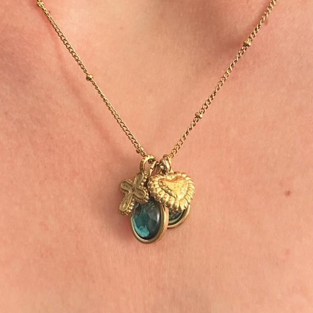 Gold Oval Birthstone Necklace