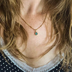 Gold Waterdrop Birthstone Necklace
