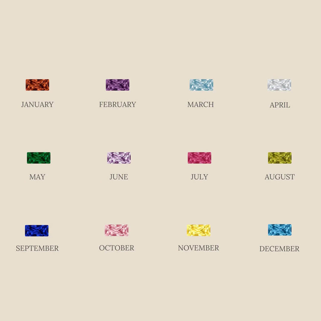Gold Baguette Birthstone Bracelet