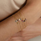 Gold Baguette Birthstone Bracelet