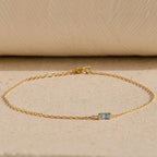 Gold Baguette Birthstone Bracelet