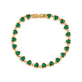 Gold Emerald Heart Tennis Bracelet