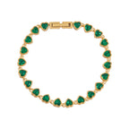 Gold Emerald Heart Tennis Bracelet