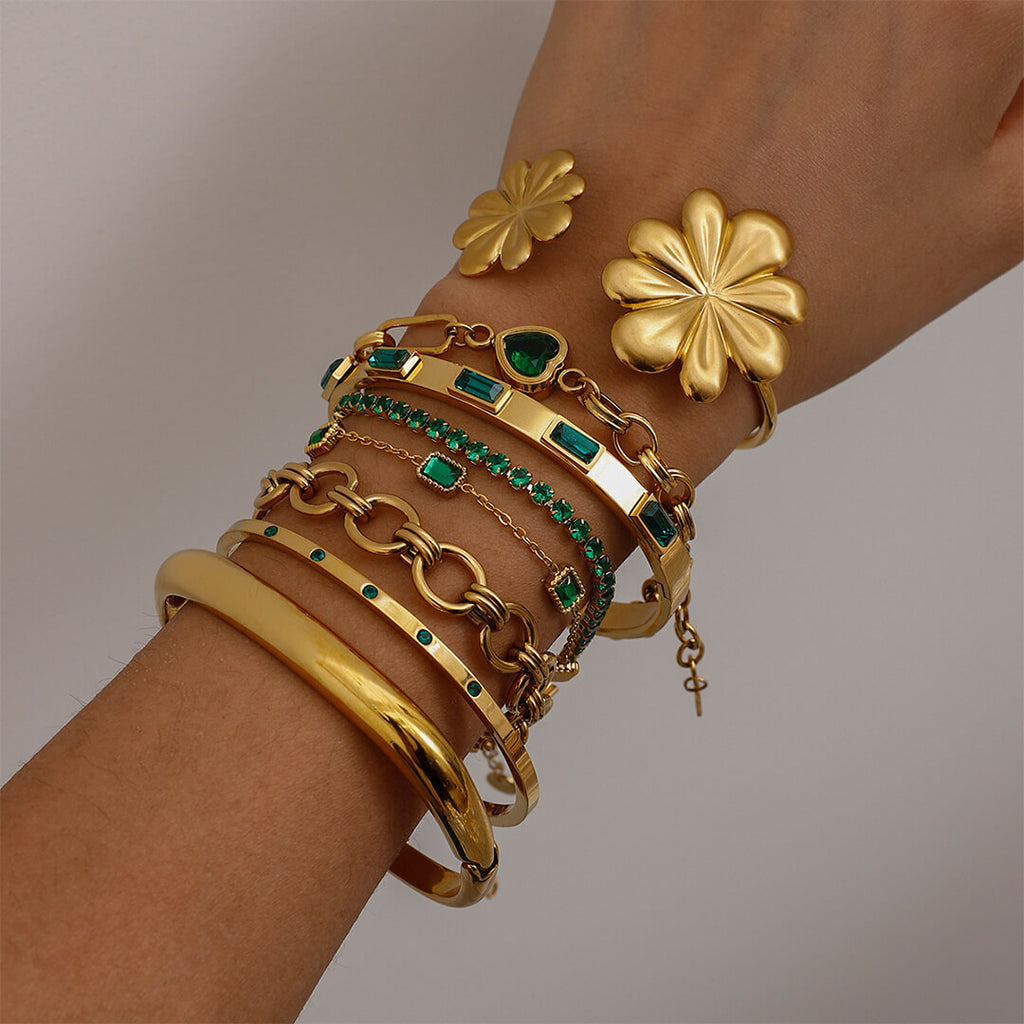 Gold Nadine Emerald Bracelet