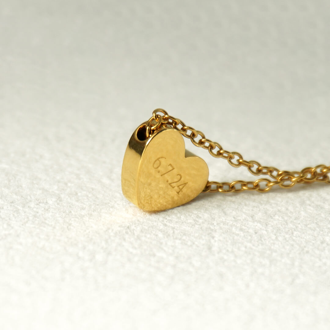 Gold Custom Heart Necklace