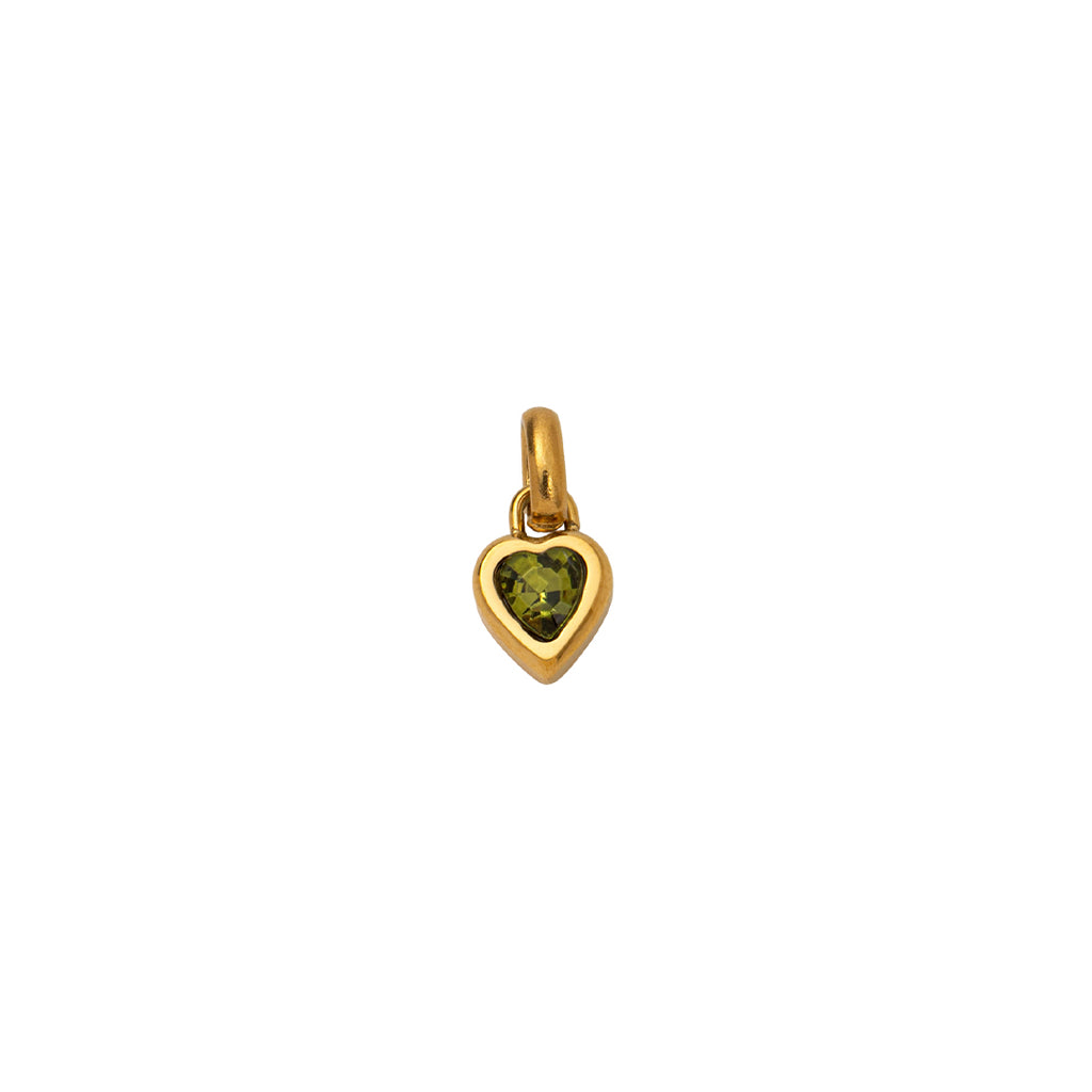 Gold Heart Birthstone Charms