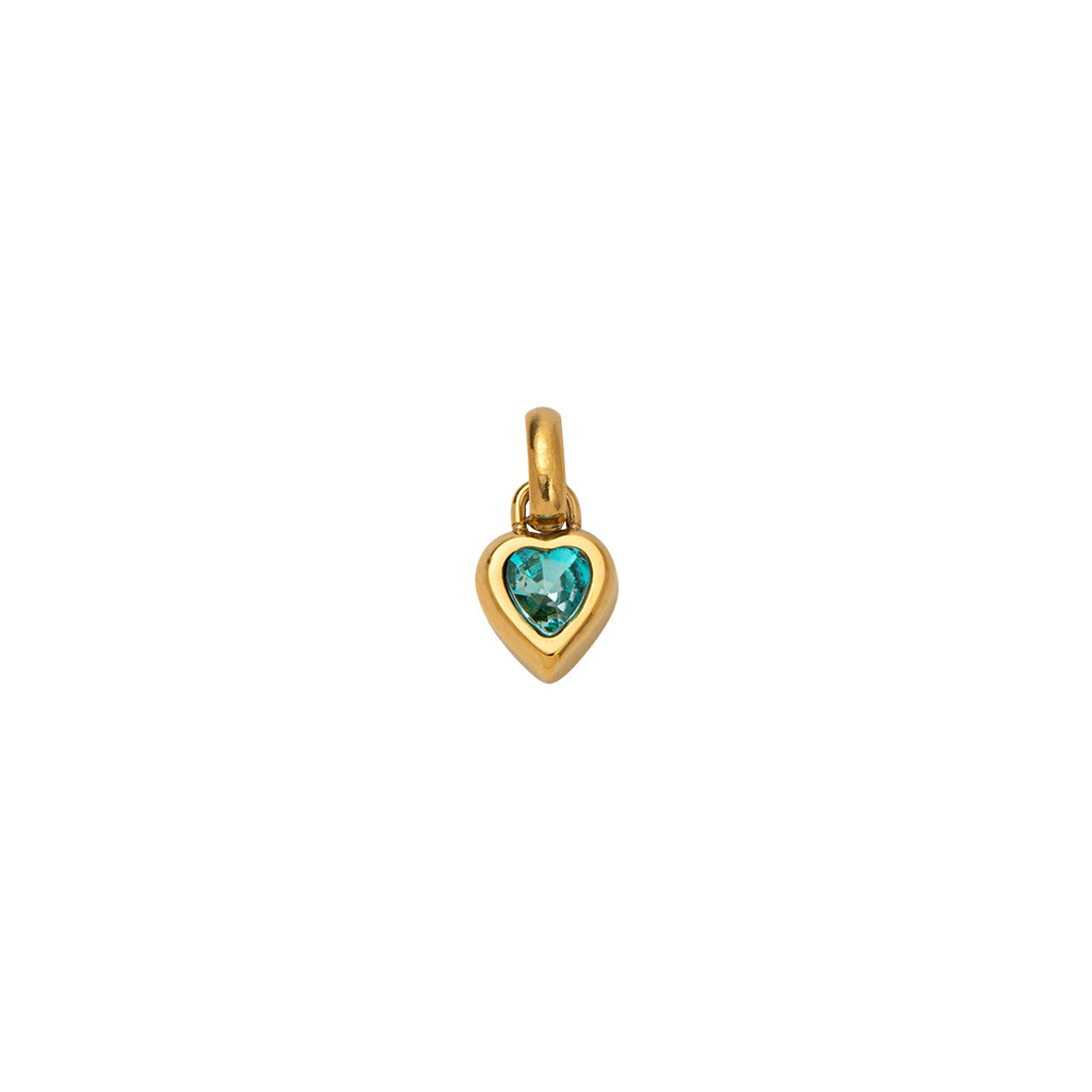 Gold Heart Birthstone Charms